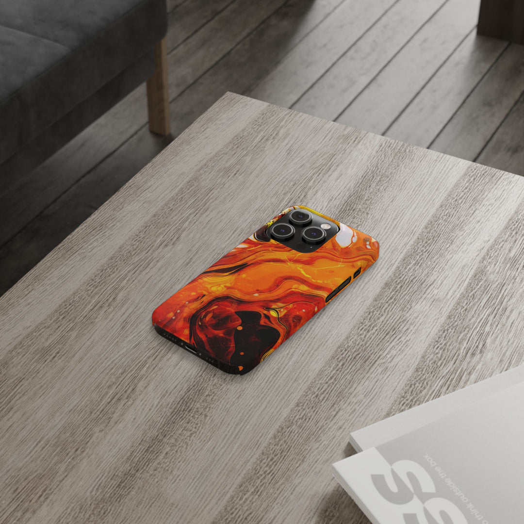 Slim Cute Phone Cases for Iphone - | iPhone 15 Case | iPhone 15 Pro Max Case, Iphone 14 Case, Iphone 14 Pro Max, Iphone 13, Marble Orange Yellow - Studio40ParkLane