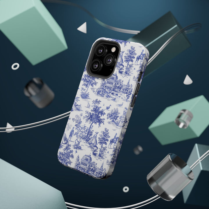 Blue Toile Magnetic Impact-Resistant Cute Phone Case for Iphone 16, iPhone 15 Pro Max Plus 14, 13, 12, 11 Gift for her - Studio40ParkLane