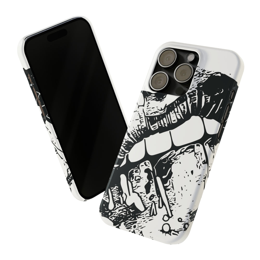 Slim Cute Phone Cases for Iphone - | iPhone 15 Case | iPhone 15 Pro Max Case, Iphone 14 Case, Iphone 14 Pro Max, Iphone 13, Smile Lips Black and White - Studio40ParkLane