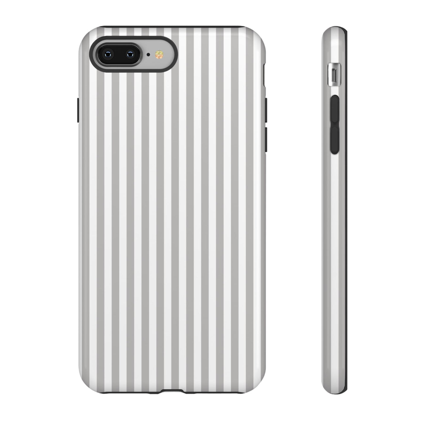 Tough Premium Ash Grey Stripes Phone Case Gift for Her - For Apple iPhone 16 Pro Max 16e iPhone 15 Pro iPhone Iphone 14 Plus 13 Pro 12 SE XR - Studio40ParkLane