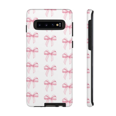 Pink Bows Cute Phone Case, for IPhone 16 Pro Max | Iphone 15, Iphone 14, IPhone 13 Case, 11 8 7, Samsung Galaxy S24, S23, S22, S21, 2 Layer Protection