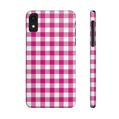 Slim Pink Gingham Gift for Her Cute Phone Cases for Iphone 16 Pro Max | iPhone 15 Case | iPhone 15 Pro Max Case, Iphone 14, 13, 12, 11, 10, 8, 7