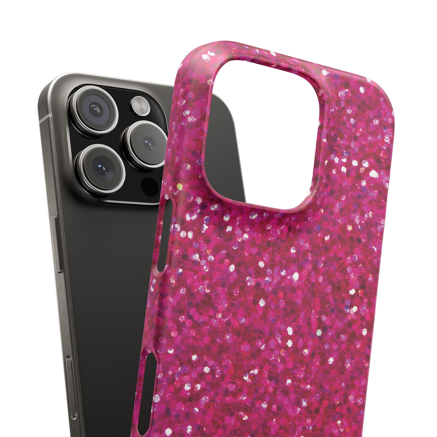 Snap Non-Glitter Muted Pink Play on "Faux" Glitter Effect Cute Phone Cases for Samsung and Iphone, 16, 15, 14, S24, S23, S22, S21, S20, Plus and Ultra