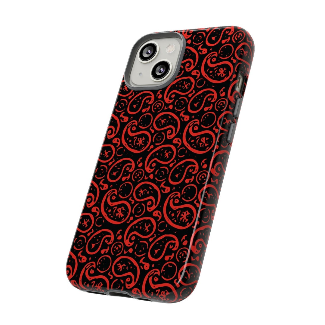 Cute IPhone Case | iPhone 15 Case | iPhone 15 Pro Max Case, Iphone 14 Case, Iphone 14 Pro Max Case IPhone Case for Art Lovers, Paisley Red - Studio40ParkLane