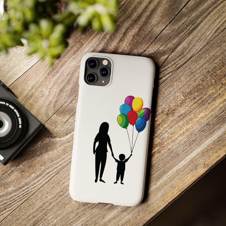 Slim Mother Child Balloons Gift for Her Cute Phone Cases for Iphone 16 Pro Max | iPhone 15 Case | iPhone 15 Pro Max Case, Iphone 14, 13, 12, 11, 10, 8, 7 - Studio40ParkLane