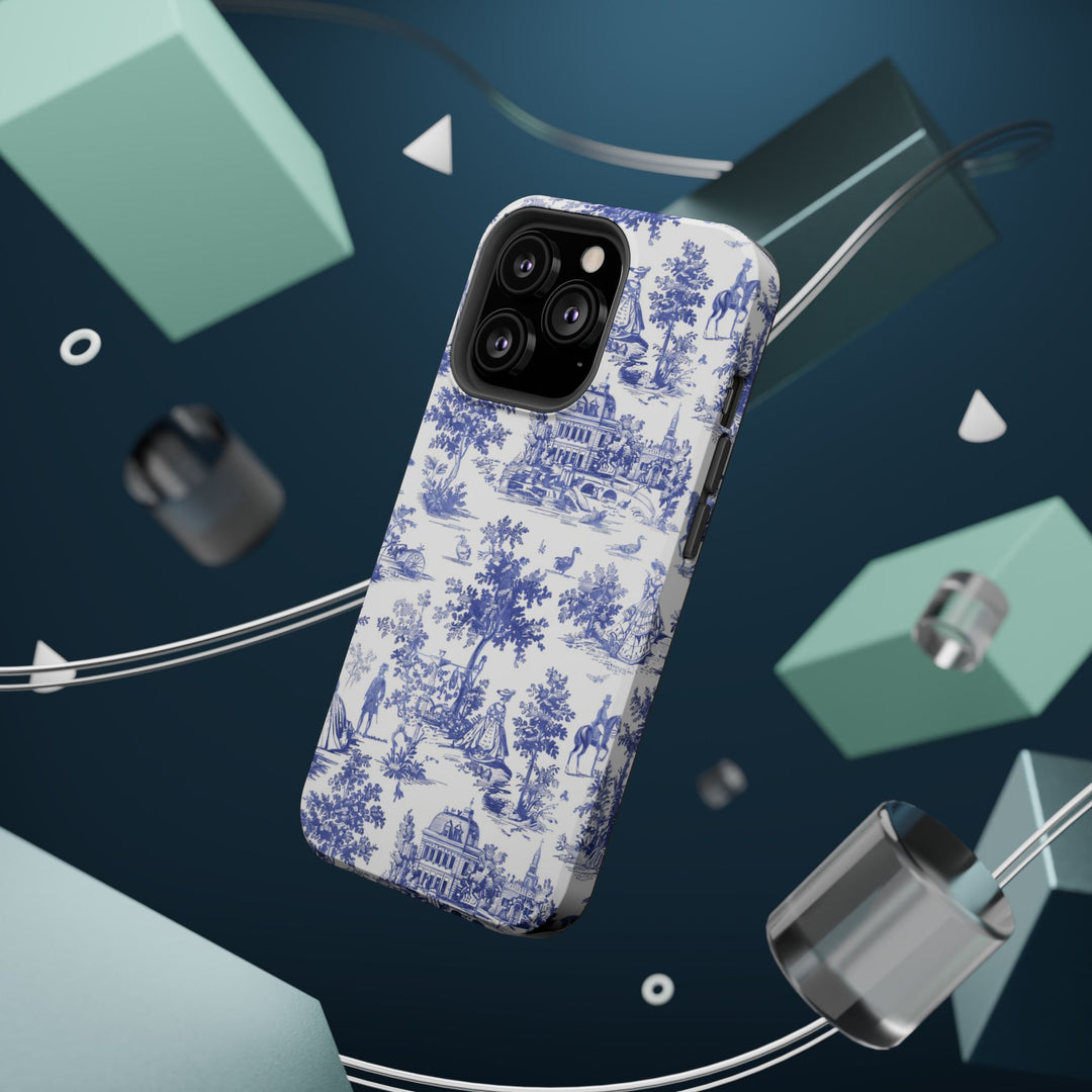 Blue Toile Magnetic Impact-Resistant Cute Phone Case for Iphone 16, iPhone 15 Pro Max Plus 14, 13, 12, 11 Gift for her - Studio40ParkLane