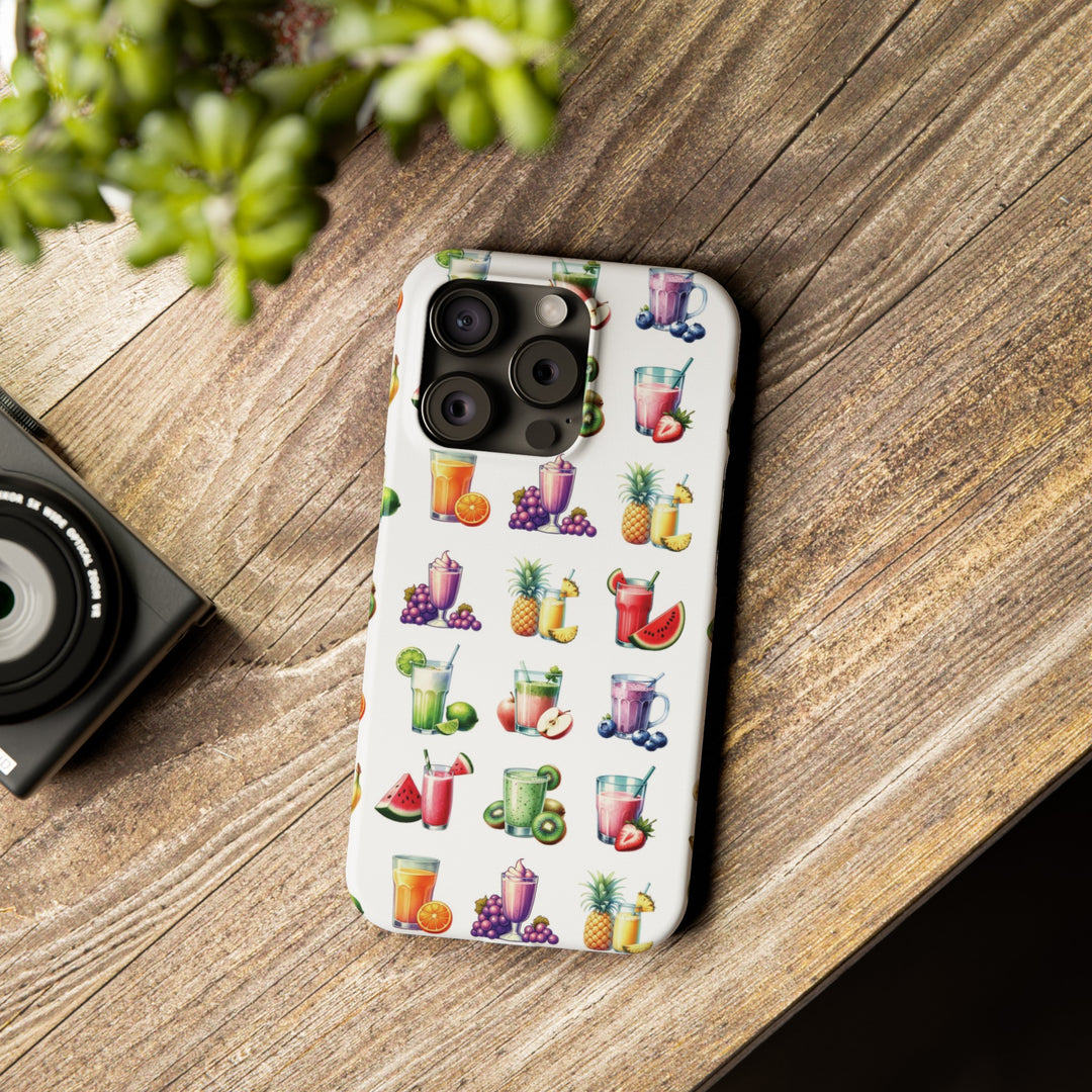 Slim Cute Phone Cases for Iphone - | iPhone 15 Case | iPhone 15 Pro Max Case, Iphone 14 Case, Iphone 14 Pro Max, Iphone 13, Tropical Summer Fruit Cocktail - Studio40ParkLane