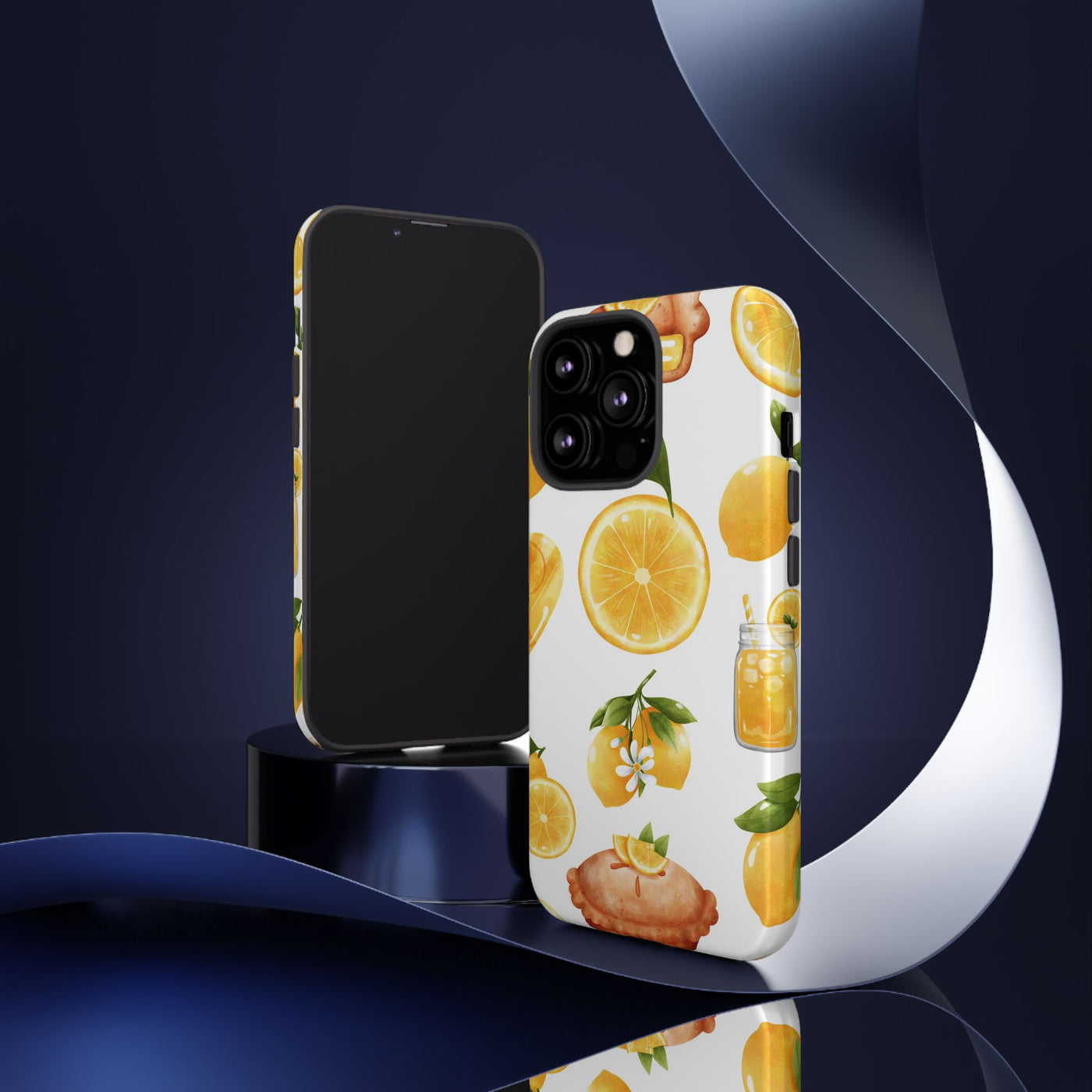 Impact Resistant, Lemon Fruit Pie, Cute Phone Cases for Samsung S24, S23, S22, S21, IPhone 15 pro Iphone 14 pro Iphone 13 IPhone 12 Iphone 11