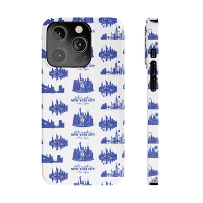 Slim New York Skyline Blue Collage Coquette Gift for Her Cute Phone Cases for Iphone 16 Pro Max | iPhone 15 Case | iPhone 15 Pro Max Case, Iphone 14, Iphone 14 Pro Max, Iphone 13 12 11 8 7