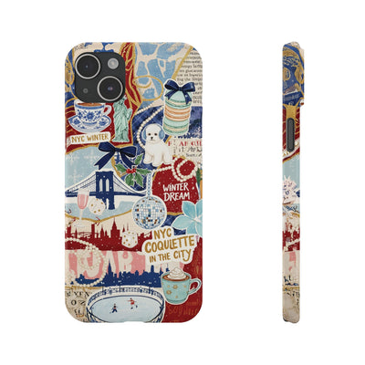 Slim New York Winter Coquette Collage Cute Phone Case for Iphone 16 - | iPhone 15 Pro Max Case | iPhone 14 Case Iphone 13 12 11 10 9 8 7 X - Studio40ParkLane