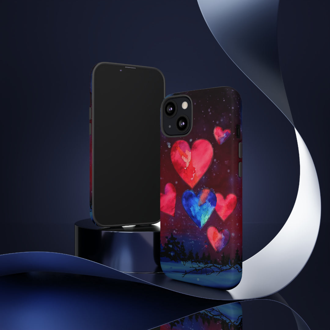 Cute IPhone Case | Rising Heart Love Night, iPhone 15 Case | iPhone 15 Pro Case, Iphone 14 Case, Iphone 14 Pro Max Case, Iphone 13 Case - Studio40ParkLane