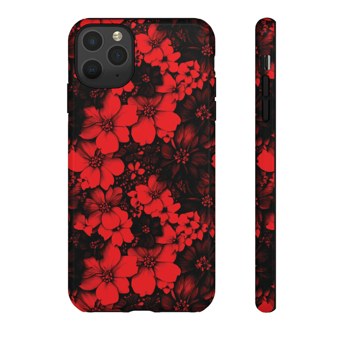 Cute IPhone Case | Red Black Flowers, iPhone 15 Case | iPhone 15 Pro Case, Iphone 14 Case, Iphone 14 Pro Max Case, Protective Iphone Case - Studio40ParkLane