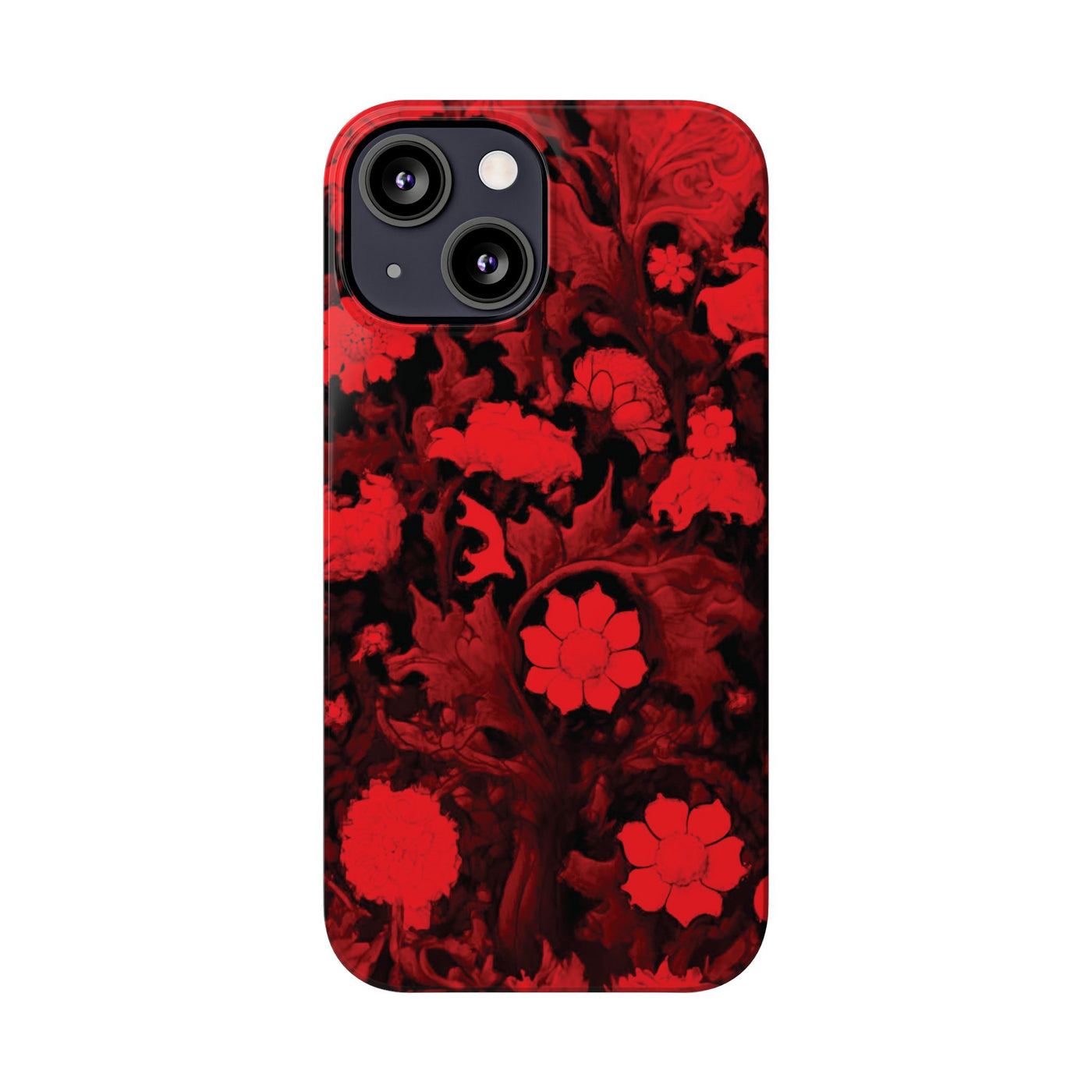 Slim Cute Phone Cases for Iphone - | iPhone 15 Case | iPhone 15 Pro Max Case, Iphone 14 Case, Iphone 14 Pro Max, Iphone 13, Red Flowers