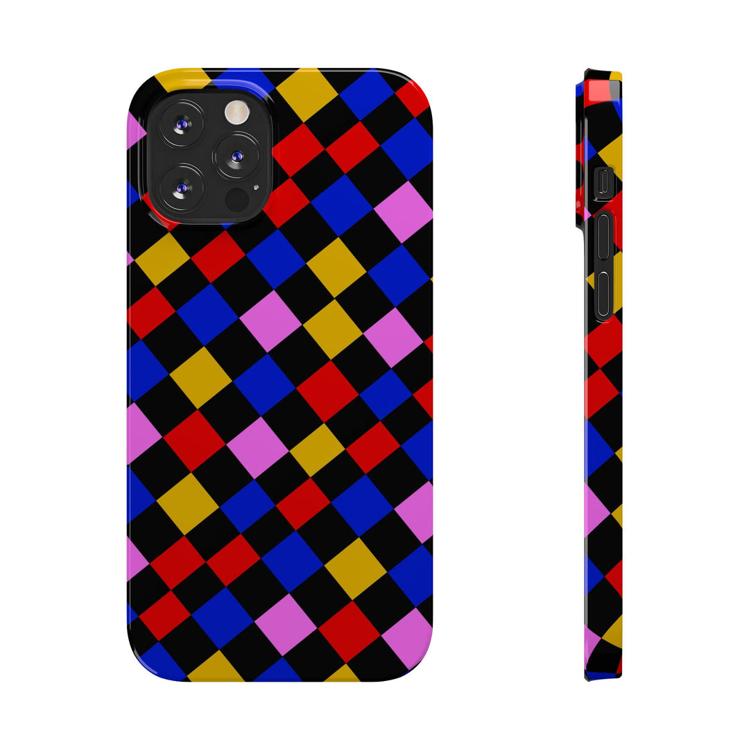 Slim Abstract Colorful Checkerboard Cute Phone Case for Iphone 17 - | iPhone 16 Pro Max Case | iPhone 15 Case Iphone 14 13 12 11 Gift for Her - Studio40ParkLane