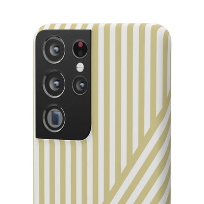 Aesthetic Yellow Beige Stripes Cute Phone Case Sleek Snap - For iPhone 17 Pro Max iPhone 16 Pro iPhone 15 Iphone 14 Plus 13 Pro 12 11 10 Gift