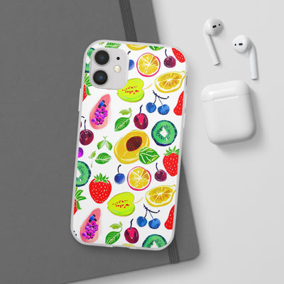 Cute Flexi Phone Cases, Summer Fruit Mix, Compatible with Samsung Galaxy S23, Samsung S22, Samsung S21, Samsung S20, Galaxy S20 Ultra