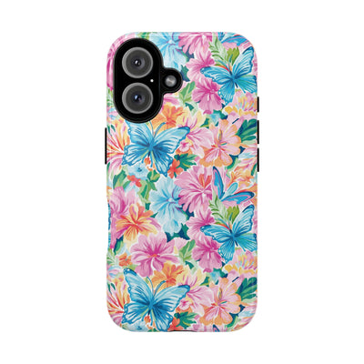 Premium Tough Butterflies Flowers Cute Phone Cases for Samsung S24, S23, S22, S21, S20, Plus and Ultra, Iphone 16 Pro Max,15, 14, 13, 12, 11, 10