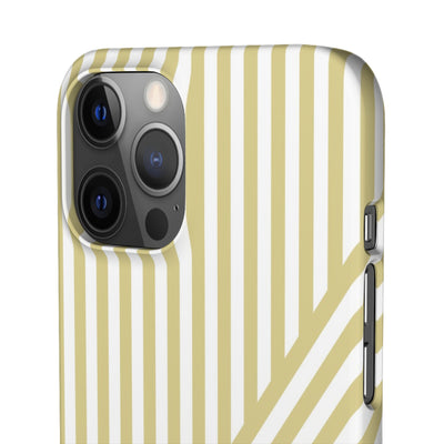 Aesthetic Yellow Beige Stripes Cute Phone Case Sleek Snap - For iPhone 17 Pro Max iPhone 16 Pro iPhone 15 Iphone 14 Plus 13 Pro 12 11 10 Gift