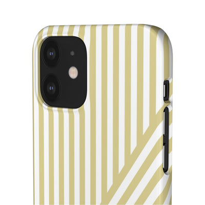 Aesthetic Yellow Beige Stripes Cute Phone Case Sleek Snap - For iPhone 17 Pro Max iPhone 16 Pro iPhone 15 Iphone 14 Plus 13 Pro 12 11 10 Gift