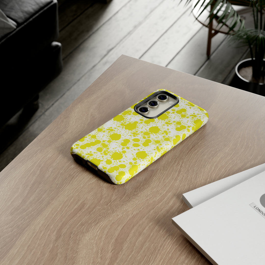 Cool Phone Case | Aesthetic Phone Case | Paint Splash Yellow | For Samsung Galaxy S23, S22, S21, S20 | Luxury Double Layer | Cute - Studio40ParkLane