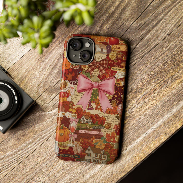 New England Fall Coquette Collage Tough Premium Phone Case - For iPhone 16 Pro Max iPhone 15 Pro iPhone Iphone 14 Plus 13 Pro 12 11 10 XR XS