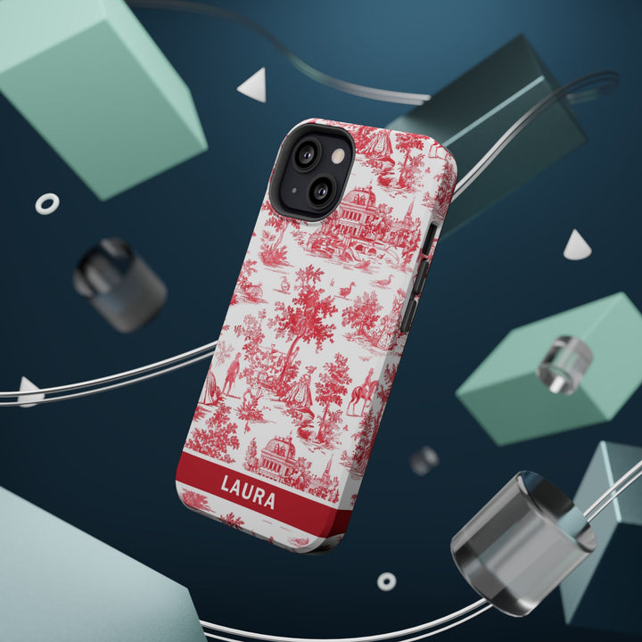 Magsafe French Toile Personalized Initial Custom Gift for Her Cute Phone Cases for Iphone 16 Pro Max | iPhone 15 Case | iPhone 15 Pro Max Case, Iphone 14, 13, 12, 11, 10, 8, 7 - Studio40ParkLane