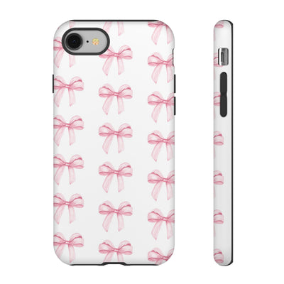 Pink Bows Cute Phone Case, for IPhone 16 Pro Max | Iphone 15, Iphone 14, IPhone 13 Case, 11 8 7, Samsung Galaxy S24, S23, S22, S21, 2 Layer Protection