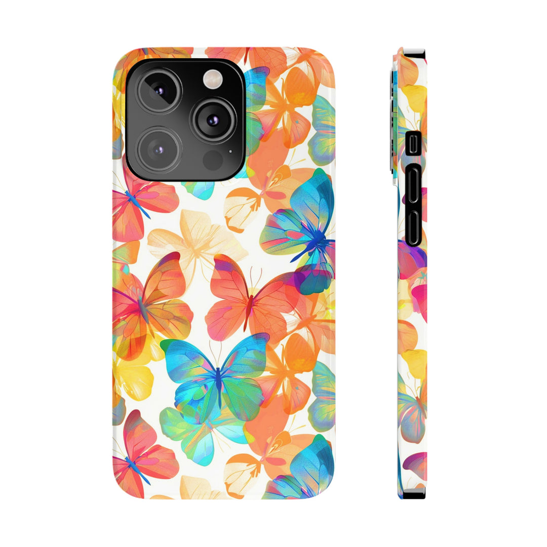 Slim Cute Phone Cases for Iphone - | iPhone 15 Case | iPhone 15 Pro Max Case, Iphone 14 Case, Iphone 14 Pro Max, Iphone 13, Summer Bright Butterflies - Studio40ParkLane