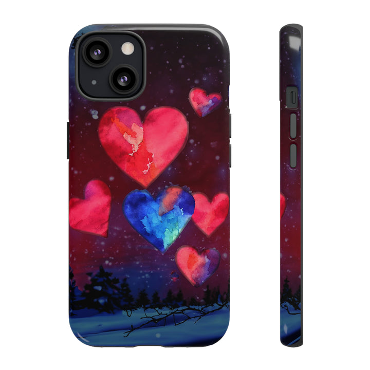 Cute IPhone Case | Rising Heart Love Night, iPhone 15 Case | iPhone 15 Pro Case, Iphone 14 Case, Iphone 14 Pro Max Case, Iphone 13 Case - Studio40ParkLane