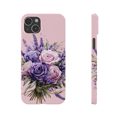 Slim Lavender Bouquet Flowers Cute Phone Cases for Iphone 16 Pro Max | iPhone 15 Case | iPhone 15 Pro Max Case, Iphone 14, Iphone 14 Pro Max, Iphone 13 12 11 8 7