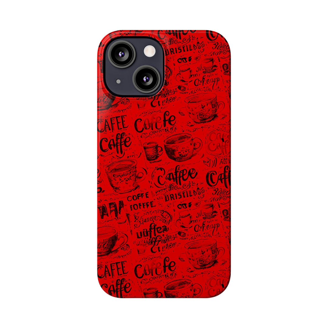 Slim Cute Phone Cases for Iphone - | iPhone 15 Case | iPhone 15 Pro Max Case, Iphone 14 Case, Iphone 14 Pro Max, Iphone 13, Red Black Coffee - Studio40ParkLane