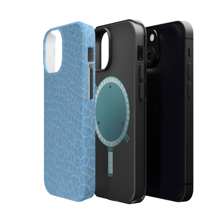 Non Leather Blue Color Pattern Magsafe Cute Phone Case for Iphone Gift for Her, | iPhone 15 Case | iPhone 15 Pro Max Case, Iphone 14, Iphone 14 Pro Max, Iphone 13, Iphone 16 - Studio40ParkLane