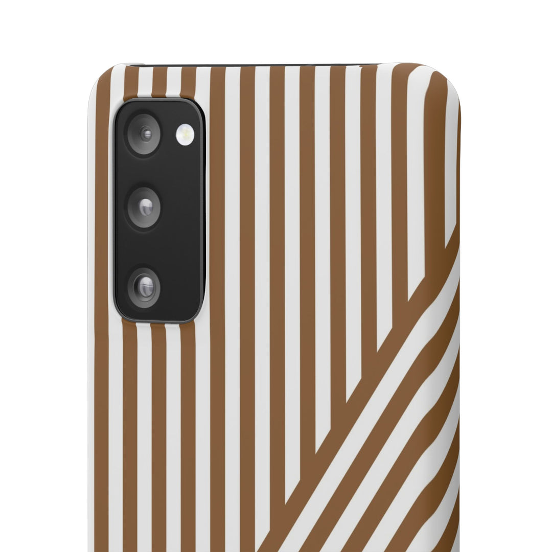 Aesthetic Mocha Brown Stripes Cute Phone Case Sleek Snap - For iPhone 17 Pro Max iPhone 16 Pro iPhone 15 Iphone 14 Plus 13 Pro 12 11 10 Gift - Studio40ParkLane