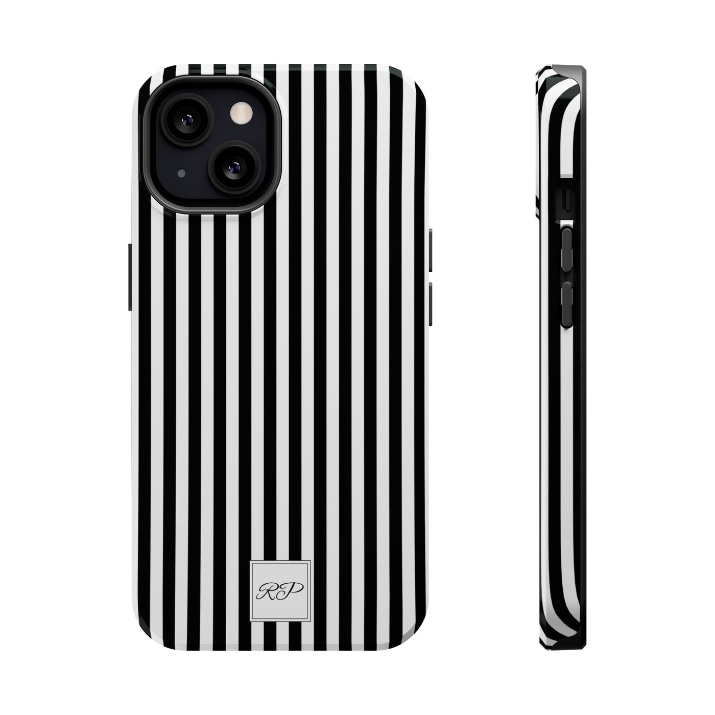 Custom Personalized Black White Striped Magsafe Phone Case for Iphone 17 - | iPhone 16 Pro Max Case | iPhone 15 Case Iphone 14 13 12 11 10 - Studio40ParkLane