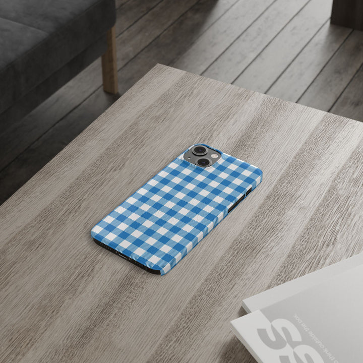 Slim Blue Gingham Gift for Her Cute Phone Cases for Iphone 16 Pro Max | iPhone 15 Case | iPhone 15 Pro Max Case, Iphone 14, 13, 12, 11, 10, 8, 7 - Studio40ParkLane