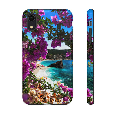 Impact Resistant, Bougainvillea Seaview, Cute Phone Cases for Samsung S24, S23, S22, S21, IPhone 15 pro Iphone 14 pro Iphone 13 IPhone 12 Iphone 11