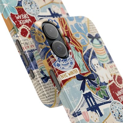 Slim New York Winter Coquette Collage Cute Phone Case for Iphone 16 - | iPhone 15 Pro Max Case | iPhone 14 Case Iphone 13 12 11 10 9 8 7 X - Studio40ParkLane