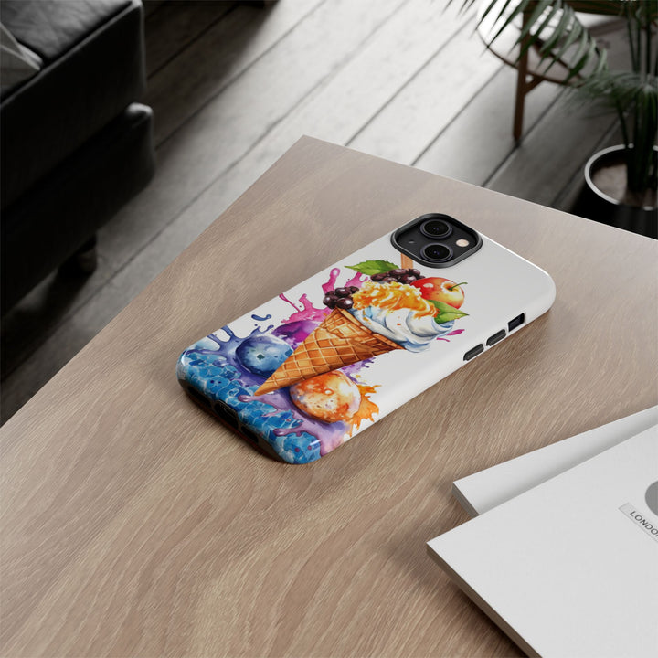 Impact Resistant, Summer Ice Cream Cone, Cute Phone Cases for Samsung S24, S23, S22, S21, IPhone 15 pro Iphone 14 pro Iphone 13 IPhone 12 Iphone 11 - Studio40ParkLane