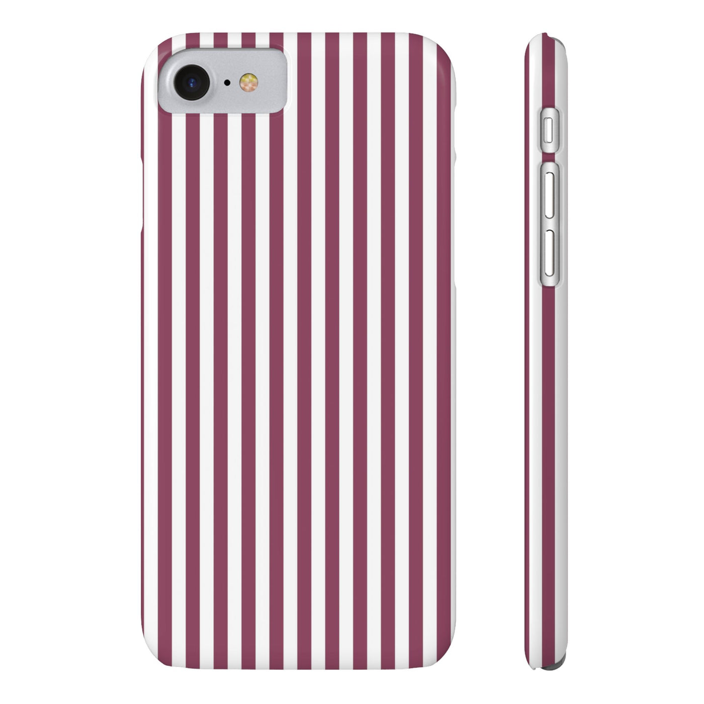 Slim Claret Red Striped Cute Phone Case for Iphone 16 - | iPhone 15 Pro Max Case | iPhone 14 Case Iphone 13 12 11 10 9 8 7 XS X Gift for Her - Studio40ParkLane
