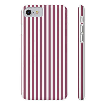 Slim Claret Red Striped Cute Phone Case for Iphone 16 - | iPhone 15 Pro Max Case | iPhone 14 Case Iphone 13 12 11 10 9 8 7 XS X Gift for Her - Studio40ParkLane