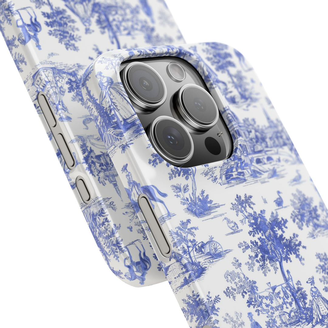 Slim Blue Vintage French Toile Cute Phone Cases for Iphone 16 Pro Max | iPhone 15 Case | iPhone 15 Pro Max Case, Iphone 14, Iphone 14 Pro Max, Iphone 13 12 11 8 7 - Studio40ParkLane