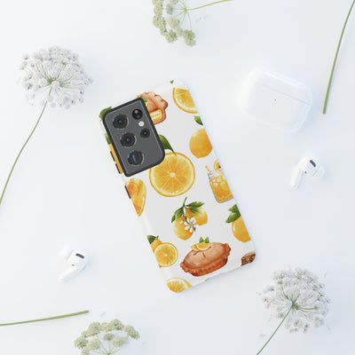 Impact Resistant, Lemon Fruit Pie, Cute Phone Cases for Samsung S24, S23, S22, S21, IPhone 15 pro Iphone 14 pro Iphone 13 IPhone 12 Iphone 11