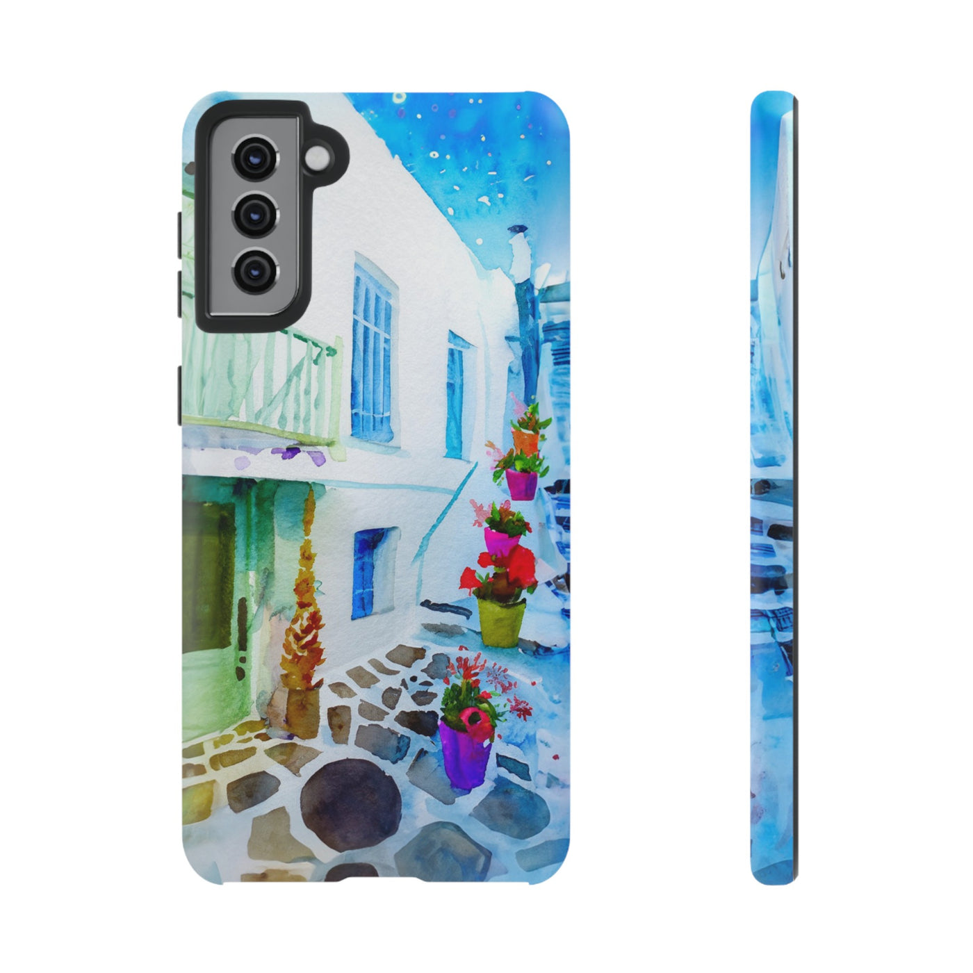 Impact Resistant, Greece House, Cute Phone Cases for Samsung S24, S23, S22, S21, IPhone 15 pro Iphone 14 pro Iphone 13 IPhone 12 Iphone 11