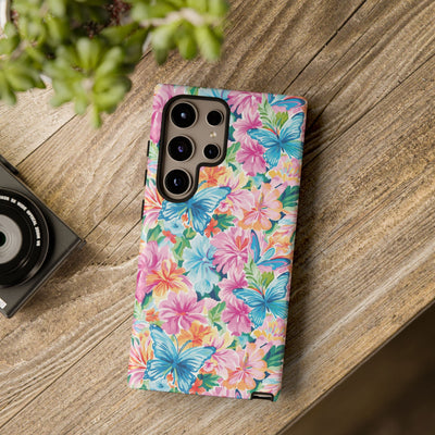 Premium Tough Butterflies Flowers Cute Phone Cases for Samsung S24, S23, S22, S21, S20, Plus and Ultra, Iphone 16 Pro Max,15, 14, 13, 12, 11, 10