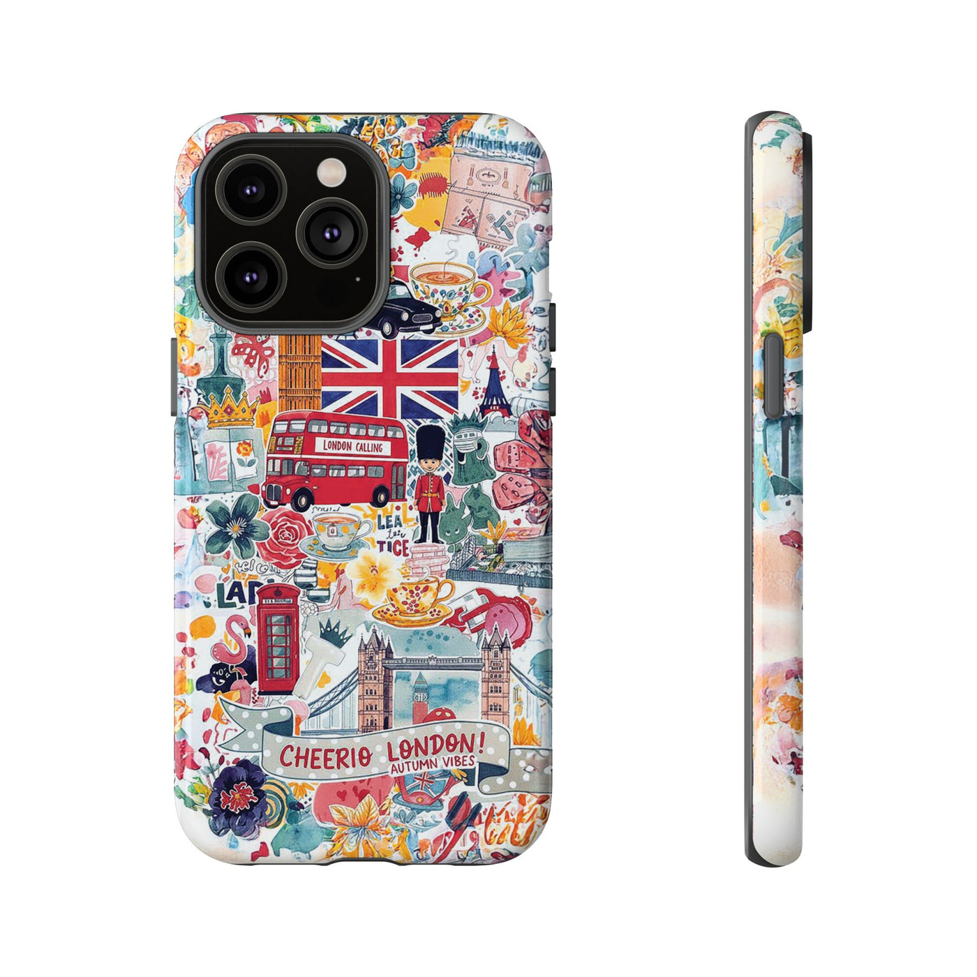 London England Coquette Collage Tough Premium Phone Case - For iPhone 17 Pro Max iPhone 16 Pro iPhone 15 Iphone 14 Plus 13 Pro 12 11 10 XR - Studio40ParkLane