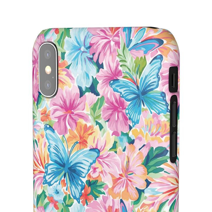 Sleek Snap Butterflies Flowers Cute Phone Case for iPhone 16 15 14 13 12 11 X Xs Max Xr Pro Plus Samsung Galaxy S24 S23 S22 S21 S20 Ultra