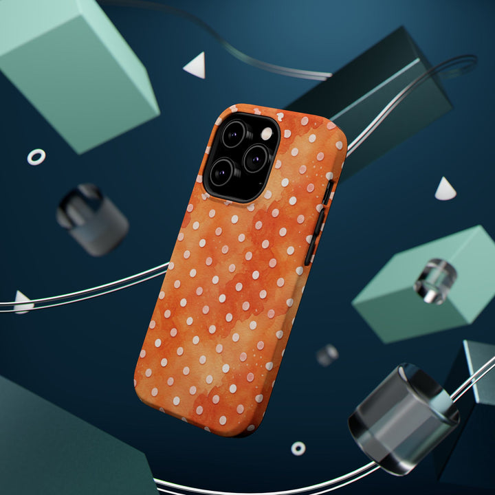 Aesthetic Tough Magsafe Orange Polka Dots Phone Case - For iPhone 17 Pro Max iPhone 16 Pro iPhone 15 Iphone 14 Plus 13 Pro 12 11 10 XR - Studio40ParkLane