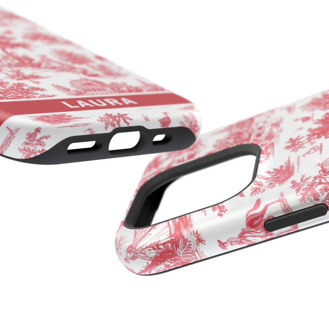 Magsafe French Toile Personalized Initial Custom Gift for Her Cute Phone Cases for Iphone 16 Pro Max | iPhone 15 Case | iPhone 15 Pro Max Case, Iphone 14, 13, 12, 11, 10, 8, 7 - Studio40ParkLane