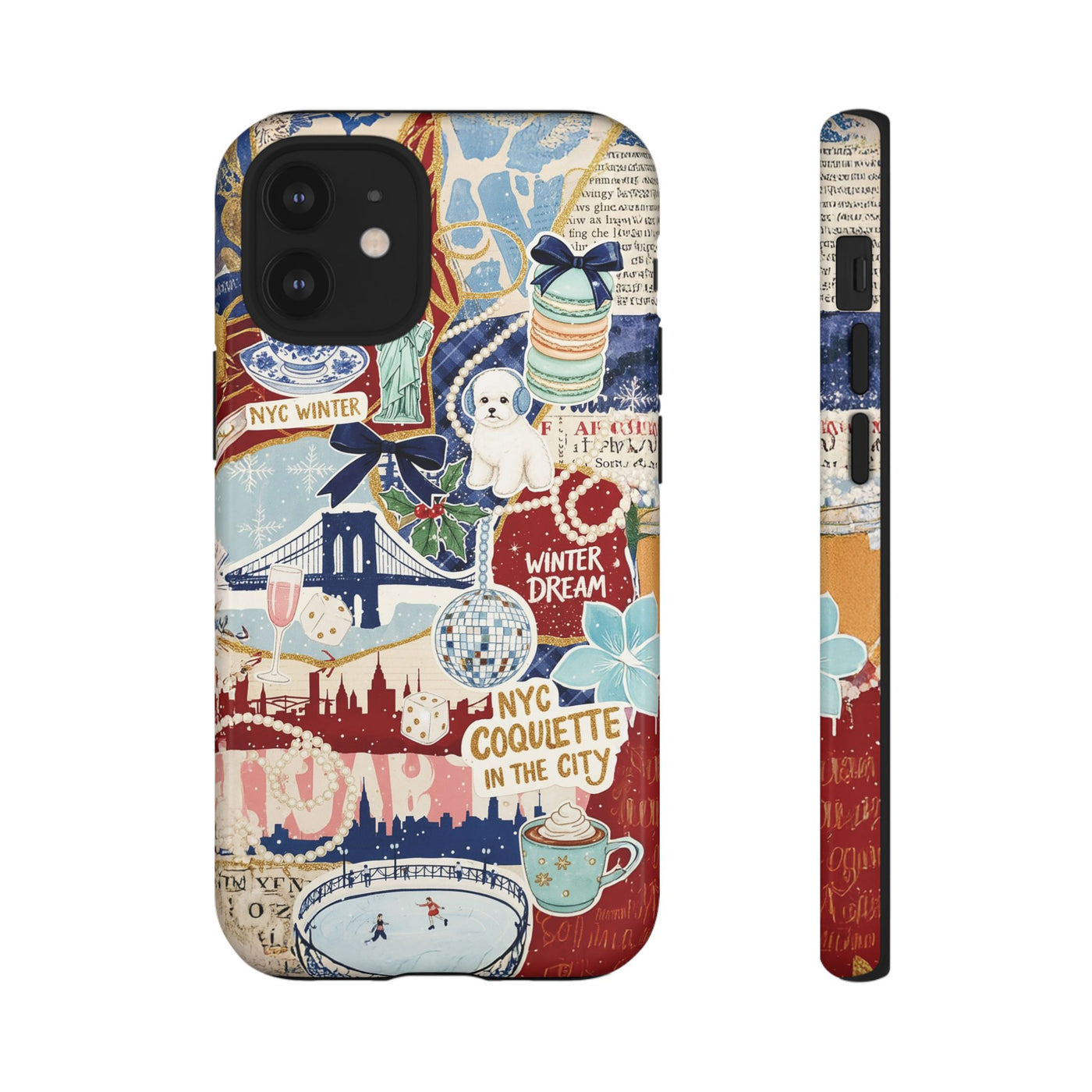New York Winter Coquette Collage Tough Premium Phone Case - For iPhone 17 Pro Max iPhone 16 Pro iPhone 15 Iphone 14 Plus 13 Pro 12 11 10 XR