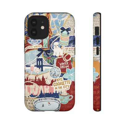New York Winter Coquette Collage Tough Premium Phone Case - For iPhone 17 Pro Max iPhone 16 Pro iPhone 15 Iphone 14 Plus 13 Pro 12 11 10 XR